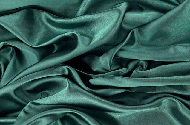 Подкладка атласная с вискозой (S134/41), темно-зеленая с зеленым 2