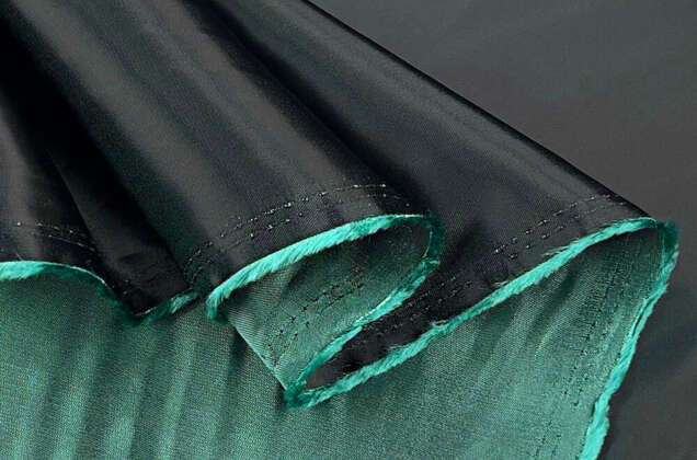 Подкладка атласная с вискозой (S134/41), темно-зеленая с зеленым 3