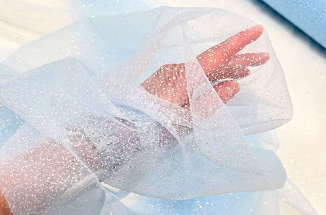 Фатин с глиттером Angel, полярный ветер, 300 см, арт.68