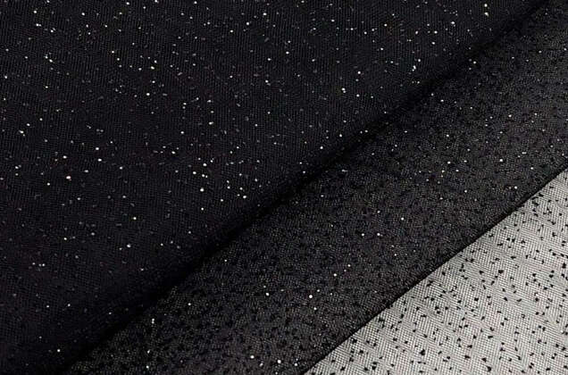 Фатин с глиттером Angel, черный с черным глиттером, 300 см, арт.52/1 3