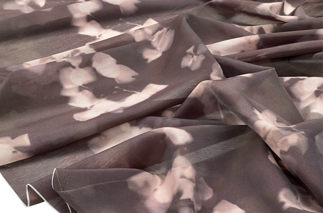 Блузочно-плательная ткань, лиоцелл, коричневая 3