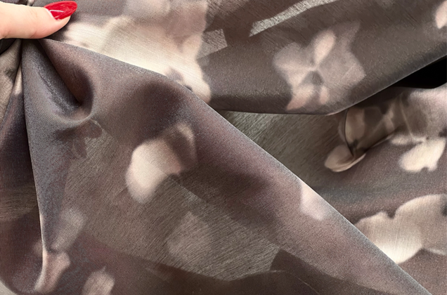 Блузочно-плательная ткань, лиоцелл, коричневая 5