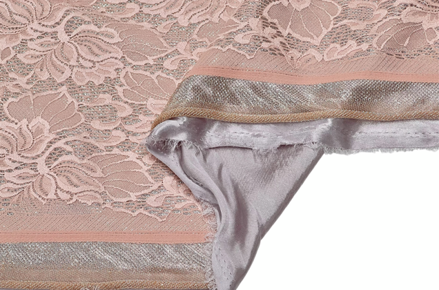 Кружево на атласе, пудровое 1