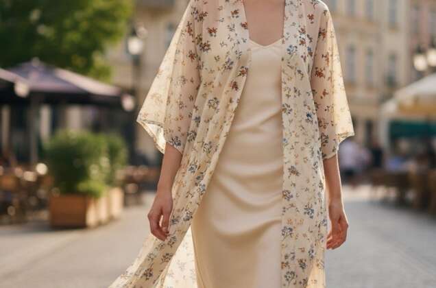 Шифон, Желто-голубые цветочки на сливочном (150266), Италия 6