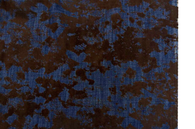 Джинс хлопковый темно-синий, мраморное напыление (193833), Италия 6