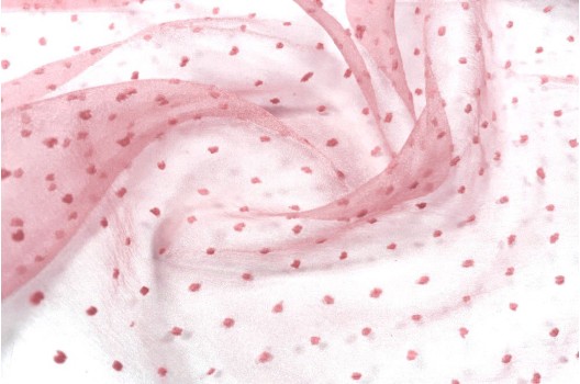 Органза горох, нежно-розовая