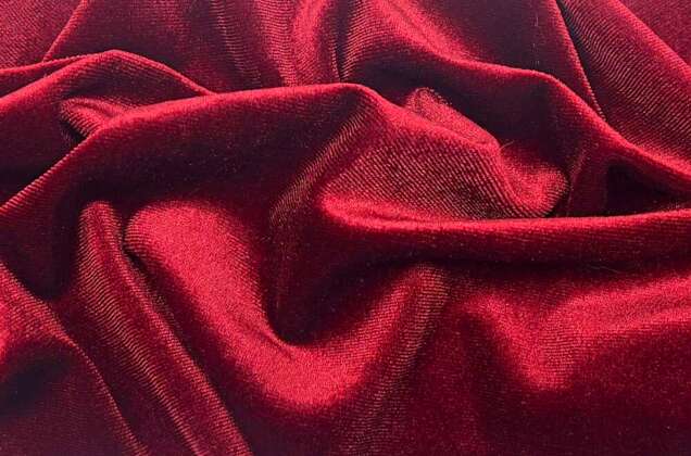 Бархат стрейч, бордовый
