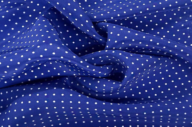 Кашибо, Белый горох 2 мм на синем 1