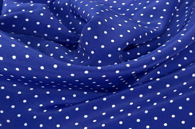 Кашибо, Белый горох 2 мм на синем 2