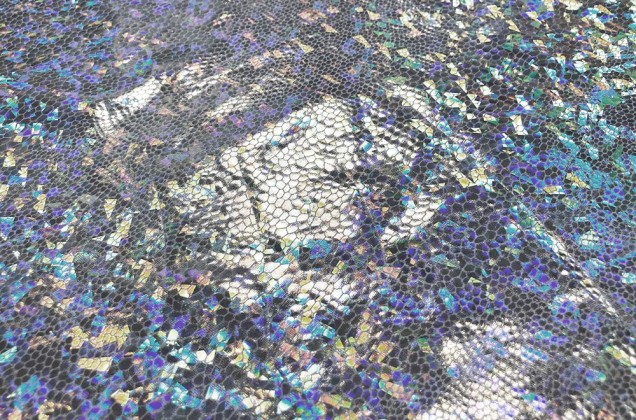 Голограмма диско серебро, крупный рисунок 3