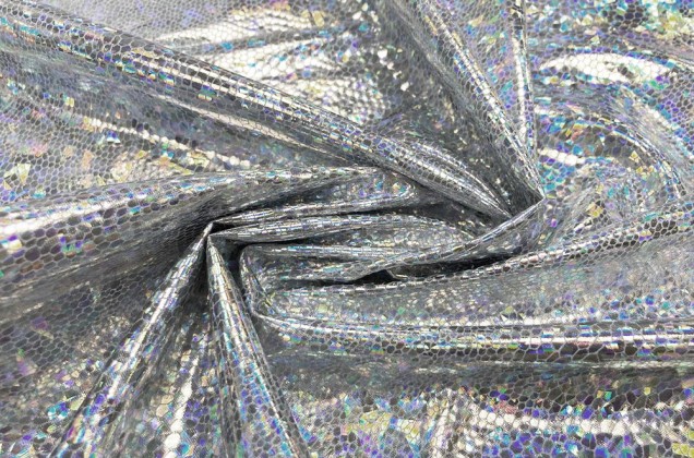 Голограмма диско серебро, крупный рисунок 1