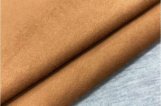 Замша на трикотаже, коричневый цвет, N10