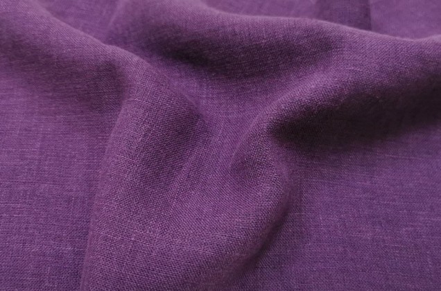 Лен умягченный с эффектом мятости 4С33, фиолетовый