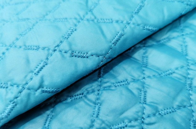 Курточная ткань на синтепоне бирюзово-голубой цвет 2