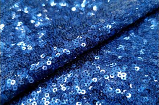 Пайетки на сетке, синий