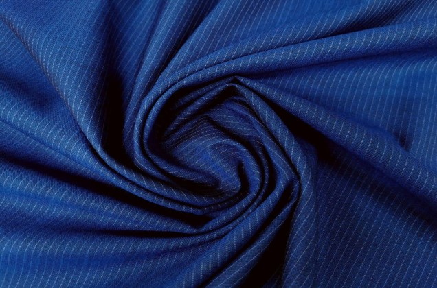 Костюмная ткань Полоска синий цвет 3