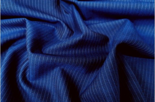 Костюмная ткань Полоска синий цвет