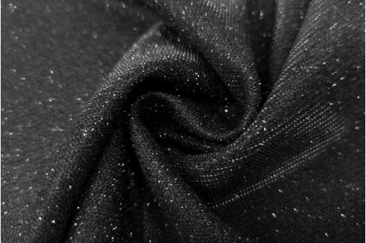 Трикотаж c люрексом и глиттером, черный