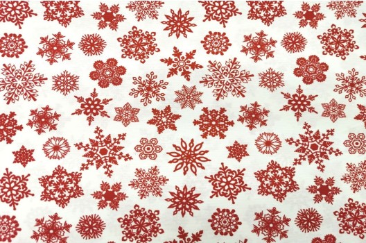 Дак (DUCK) Красные снежинки на белом