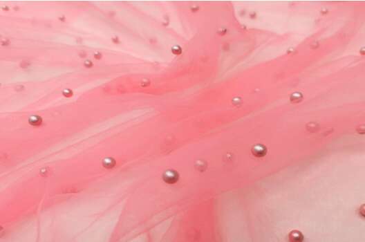 Сетка с бусинами, розовая