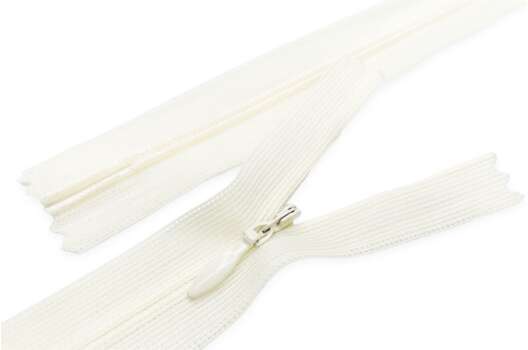 Молния потайная молочная (102), тип 3, неразъемная, 22 см, Турция