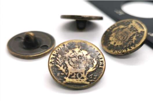 Пуговица металлическая на ножке, бронза, 18 мм, Ж-08