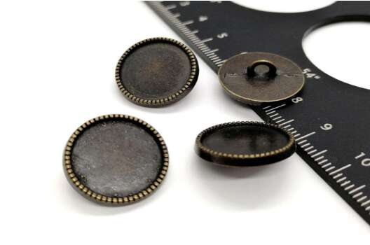 Пуговица металлическая на ножке, бронза, 19 мм, Ж-12