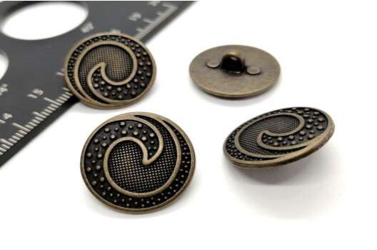 Пуговица металлическая на ножке, бронза, 22 мм, Ж-15