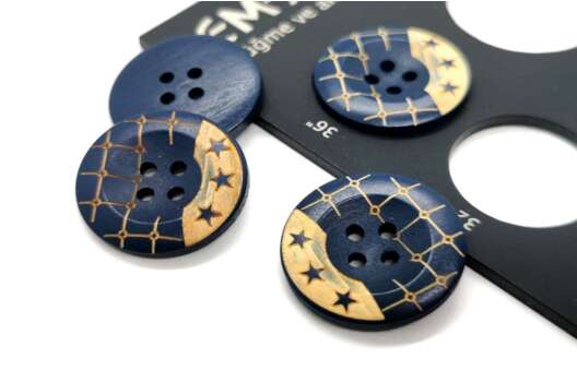 Пуговица деревянная 4 прокола, 23 мм, Д-07