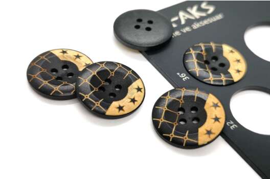 Пуговица деревянная 4 прокола, 23 мм, Д-09