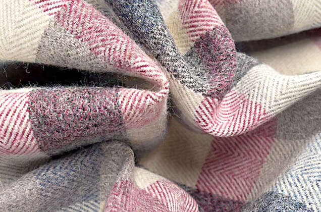 Мебельная Рогожка, розово-синие квадраты 1