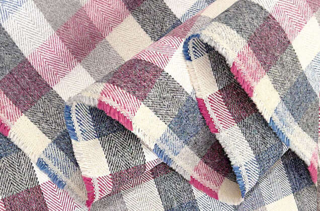 Мебельная Рогожка, розово-синие квадраты 5