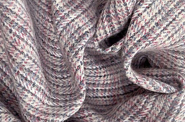 Мебельная Рогожка, розово-голубая мелкая клетка