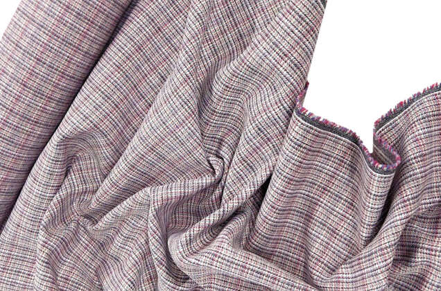 Мебельная Рогожка, розово-голубая мелкая клетка 1