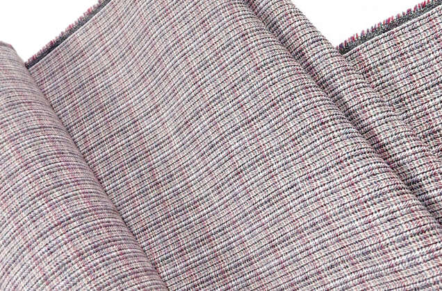 Мебельная Рогожка, розово-голубая мелкая клетка 2