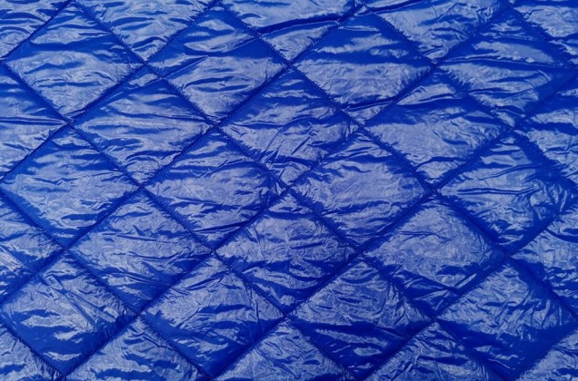 Курточная ткань на синтепоне Квадраты синего цвета