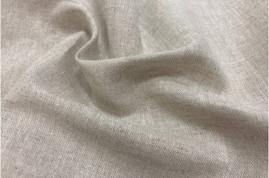 Лен сорочечный 06С113, бежевый цвет, малоусадочный