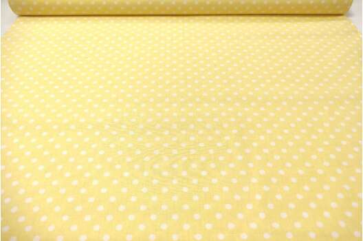 Ранфорс (поплин LUX) 240 см, Белый горох на желтом фоне