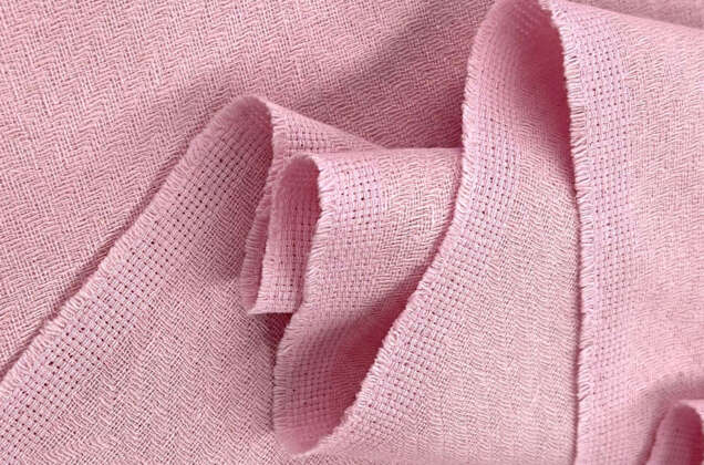 Лен декоративный, розовые ромбы 1