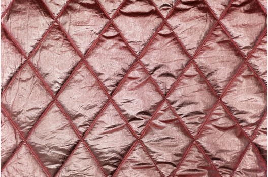 Курточная ткань на синтепоне, розово-персиковые ромбы