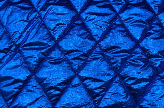 Курточная ткань на синтепоне, синие ромбы