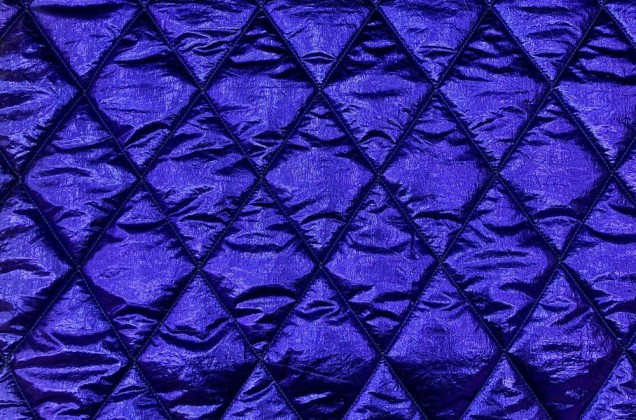 Курточная ткань на синтепоне, ромбы цвета василек