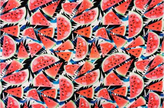 Вискоза-вуаль LAMBDA, Сочные арбузики, Турция