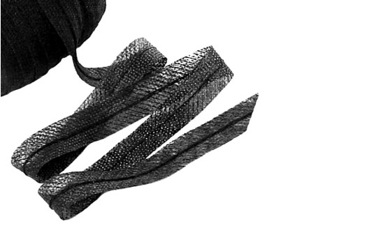 Лента флизелиновая клеевая по косой с усилением, черная, 12 мм