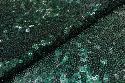 Пайетки на сетке, изумруд