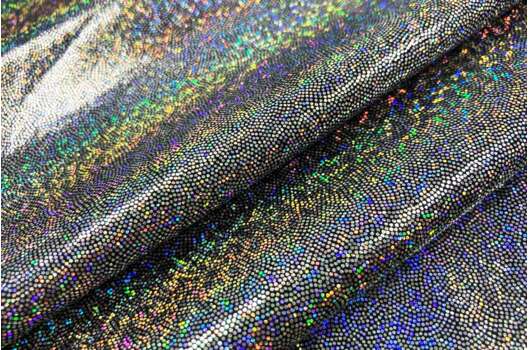 Голограмма диско серебро на черном, мелкий рисунок