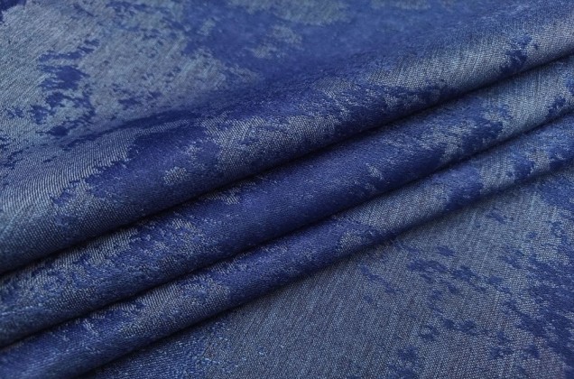 Портьерный Жаккард, темно-синий 3